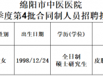 绵阳市中医医院关于2025年三季度第4批招聘合同制人员拟录用公示